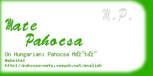 mate pahocsa business card